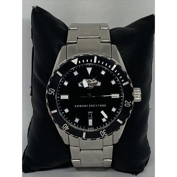 Armani Exchange AR-1709 Men Stainless Steel Analog Black Dial Quartz Watch JK231 - Picture 3 of 12